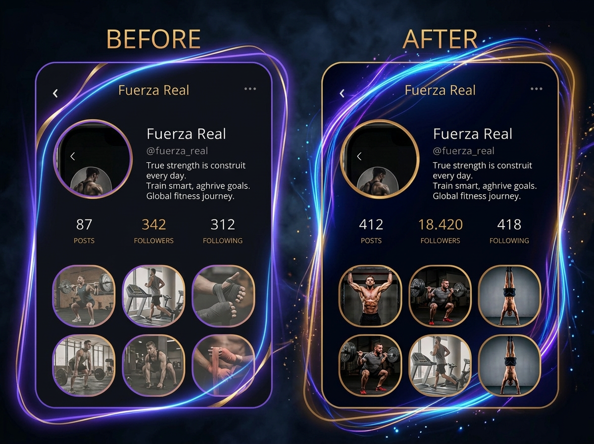 Before and after: fitness coach from 342 to 18,420 followers