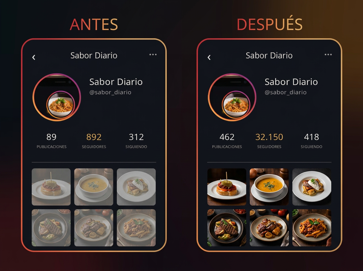 Antes y después de food blogger: de 892 a 32.150 seguidores