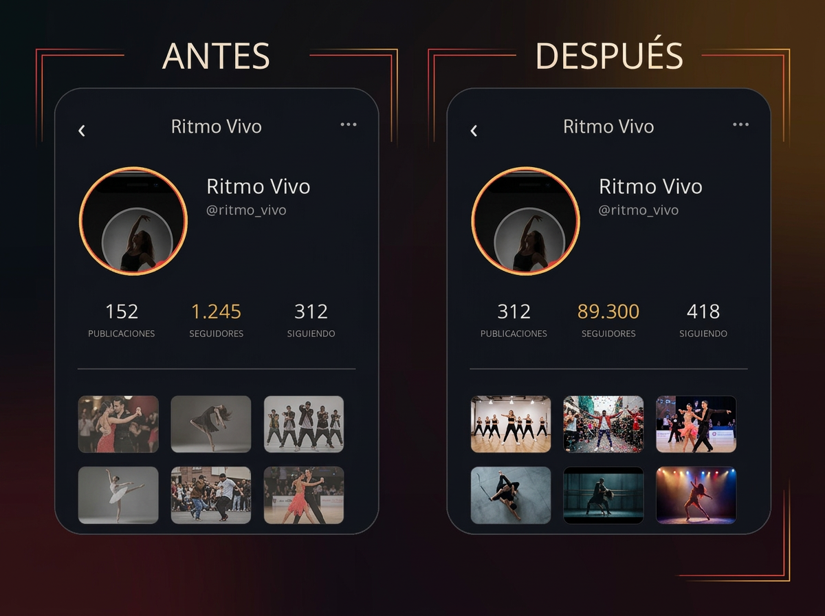 Antes y después de TikTok baile: de 1.245 a 89.300 seguidores