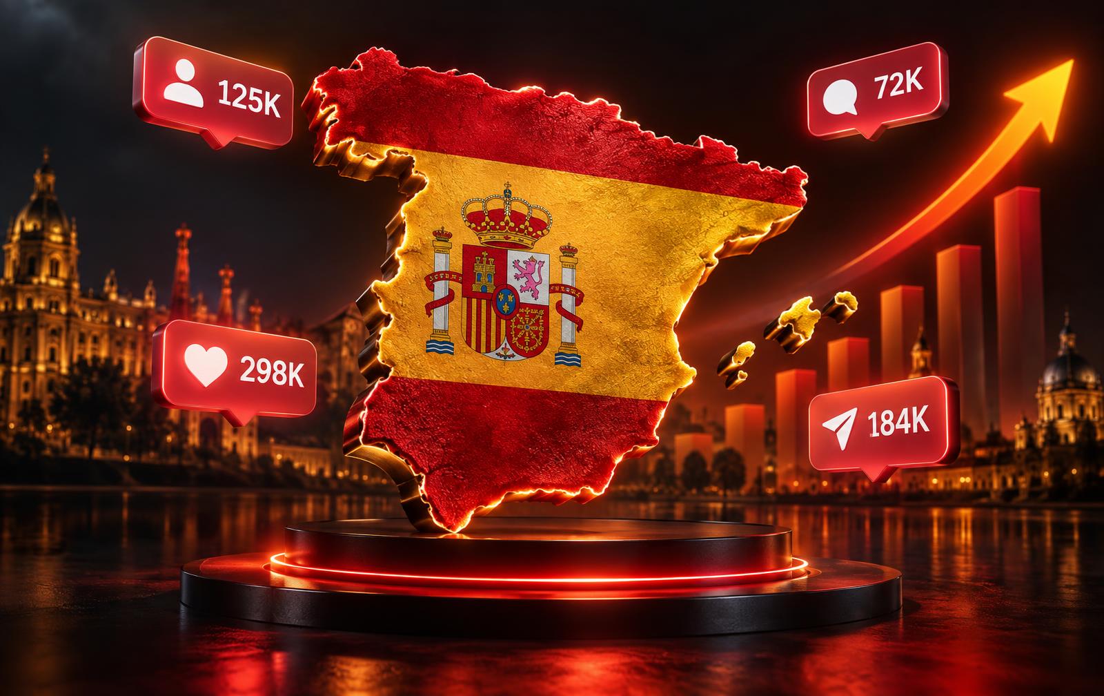 Mapa de España con la bandera española